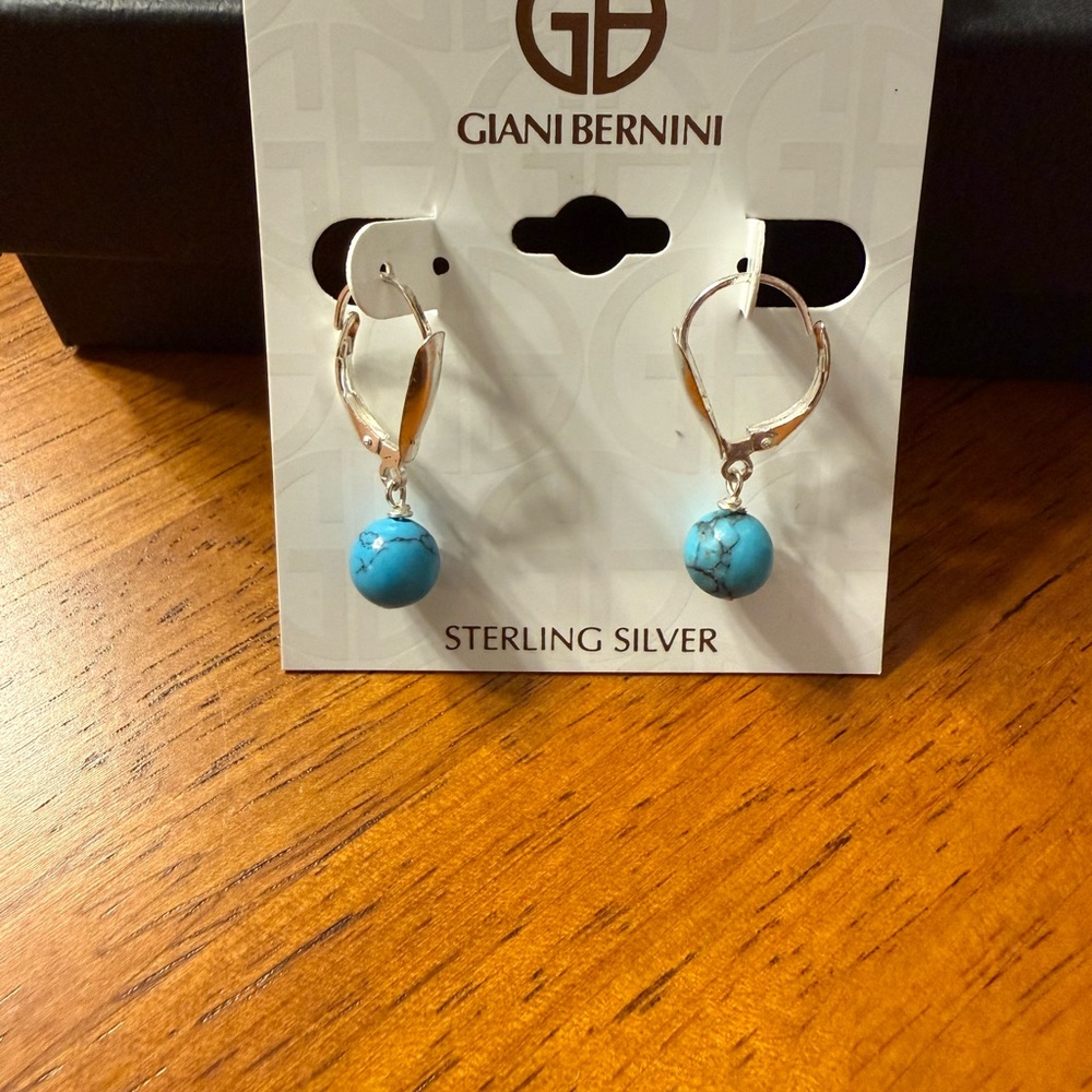 Giani Bernini Silver Earrings with Blue Accents